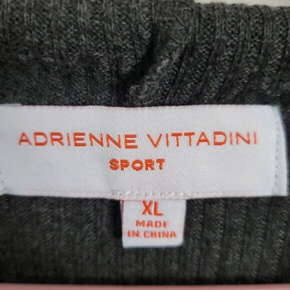 NEW Adrienne Vittadini Sport Hoodie XL Gray ribbed Gray pullover long sleeve NWT - Picture 8 of 9